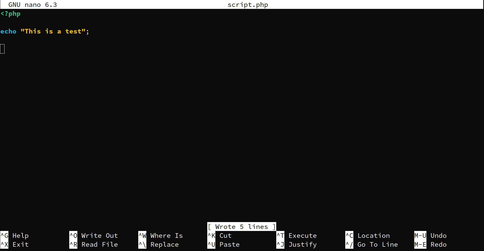 Amount of written lines in Nano<br>