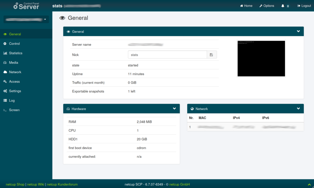 Server Control Panel Netcup.de